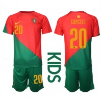 Portugal Joao Cancelo #20 Heimtrikotsatz Kinder WM 2022 Kurzarm (+ Kurze Hosen)